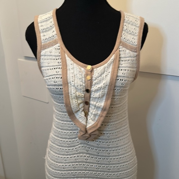 Vintage style Beige crochet see through dress woman size S - Picture 2 of 13